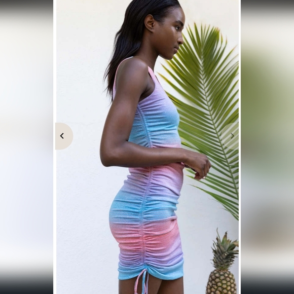 LE SUPERBE, Baccara Tank Dress -Metallic Surf Stripe, Pink/Blue/Purple, Size Med - Picture 2 of 14